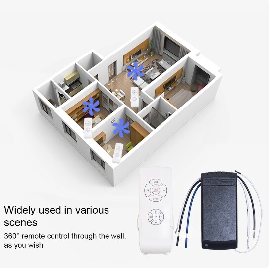 Universal Ceiling Fan Lamp Light Remote Control Receiver Kit Timing Wireless 15M gallery