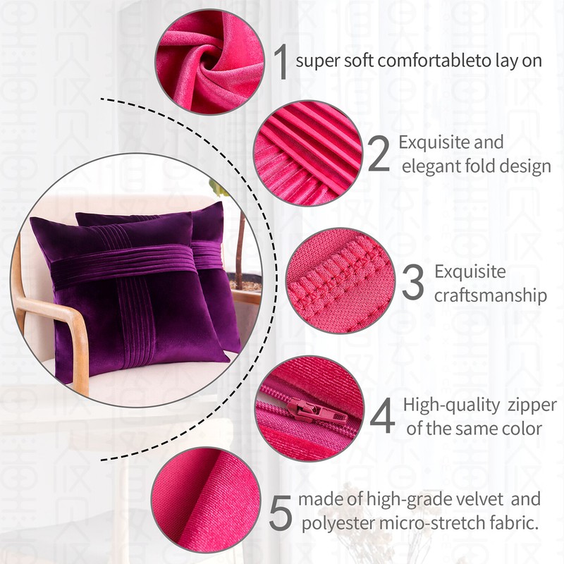 Throw Pillow Covers Sofa Decor Velvet Cushion Cases Premium Cushion Cover 2 PACK gallery