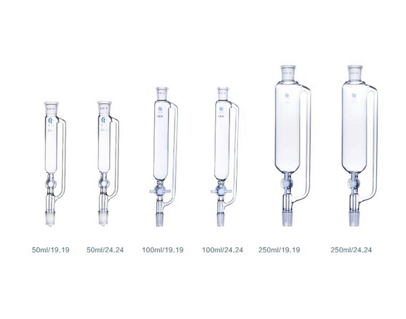 10/25/50/100ml Pressure Equalizing Addition Funnel With Glass/PTFE Stopcock gallery