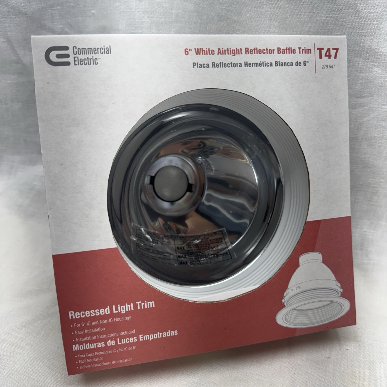 Commercial Electric 6" Recessed Light Trim T47 New in Box gallery
