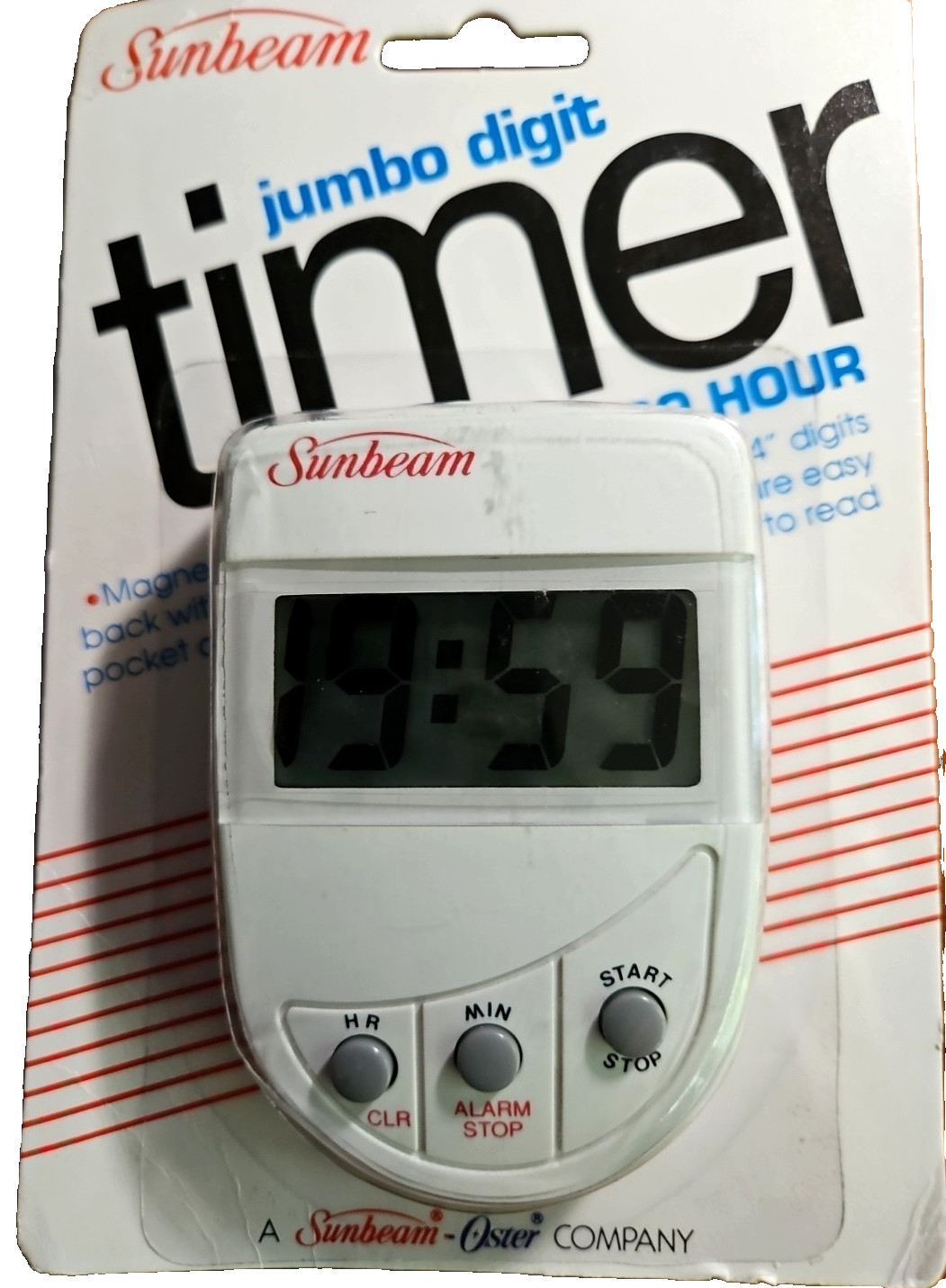 Sunbeam Jumbo Digit Timer #8188 White NOS Vintage 1992 gallery