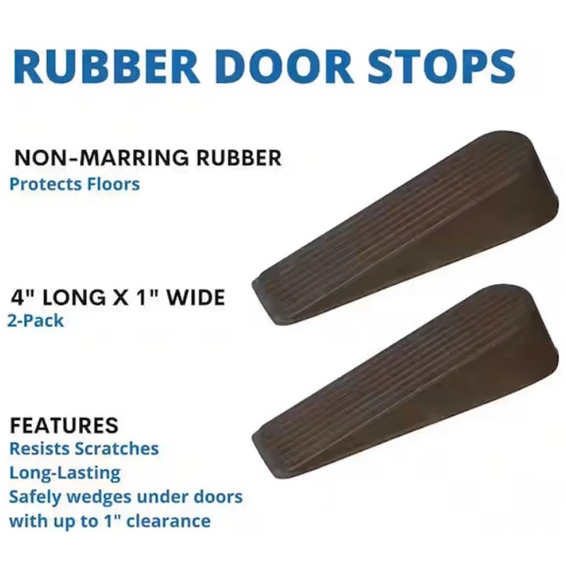 Brown Rubber Door Stops (2 per Pack) gallery