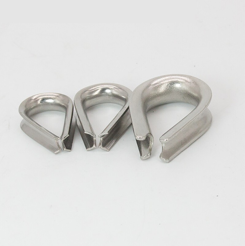 Egg Shape Wire Rope Thimble Stainless Steel Wire Grips Clamp Clips Rope Cable gallery