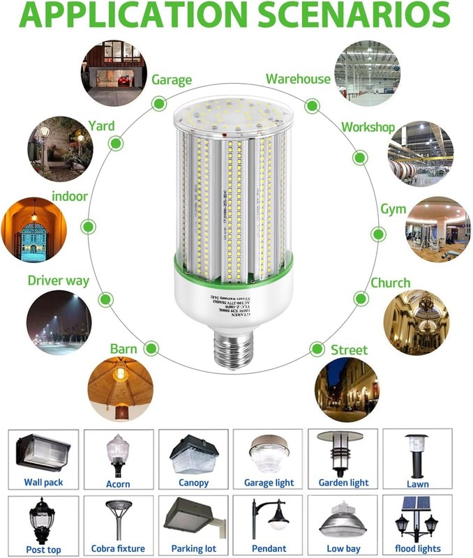 High Efficiency 100W LED Corn Light Bulbs - 400W Metal Halide Replacement 2-Pack gallery