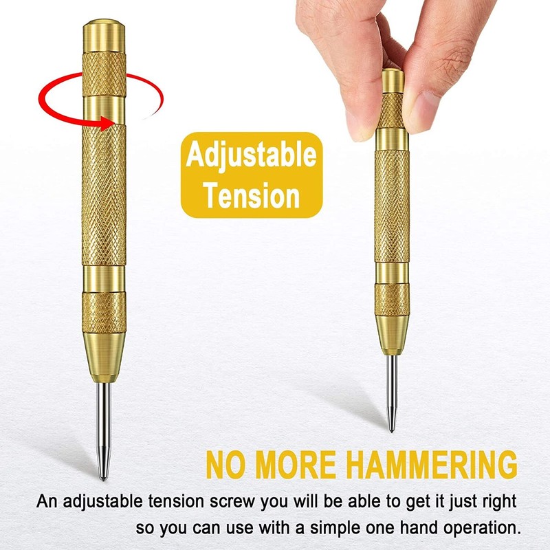 Super Strong Automatic Centre Punch Adjustable Spring Loaded Metal Drill Tool gallery