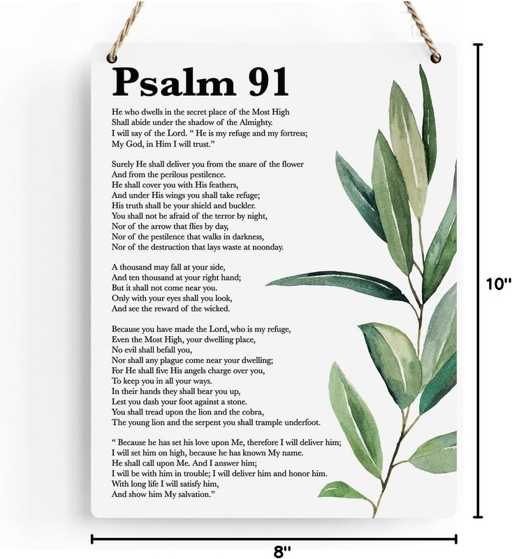 Inspirational Scripture Wall Art Bible Verses Psalm 91 Decor psalm 91 gallery