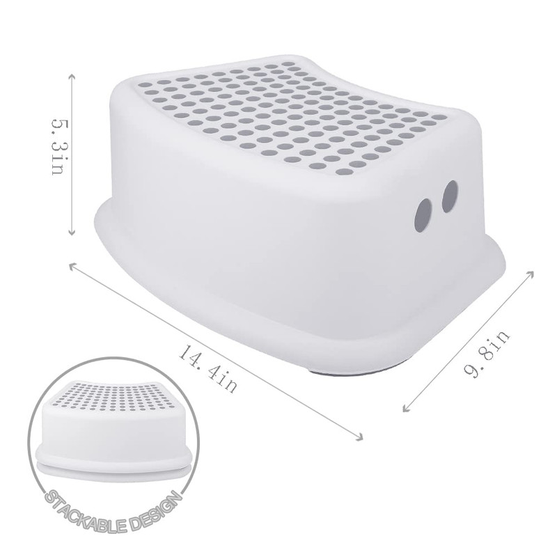 Kids Step Stool 2 Pack Anti Slip Toddler Bathroom Toilet Training Stool Grey gallery