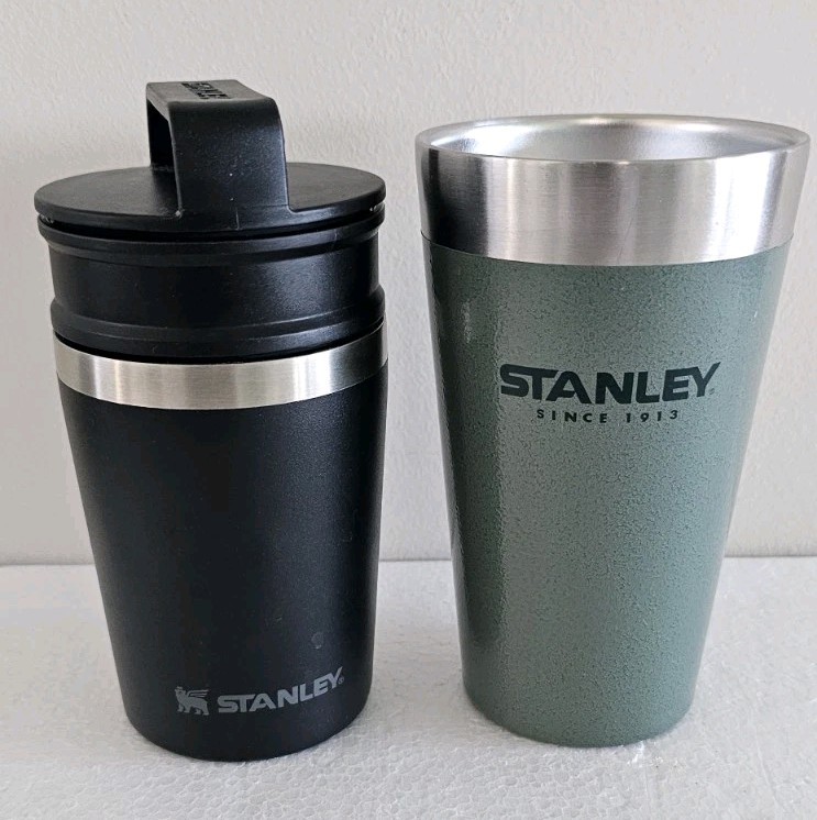 STANLEY Vacuum Mug 8oz w/ 2 Lids & Stanley 16oz Insulated Tumbler Hot/Cold READ gallery