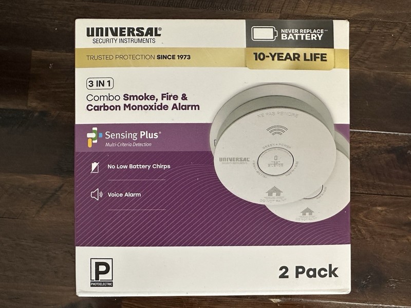 2PC Universal Security 10-Year Battery Comb. Smoke Fire Carbon Monoxide Detector gallery