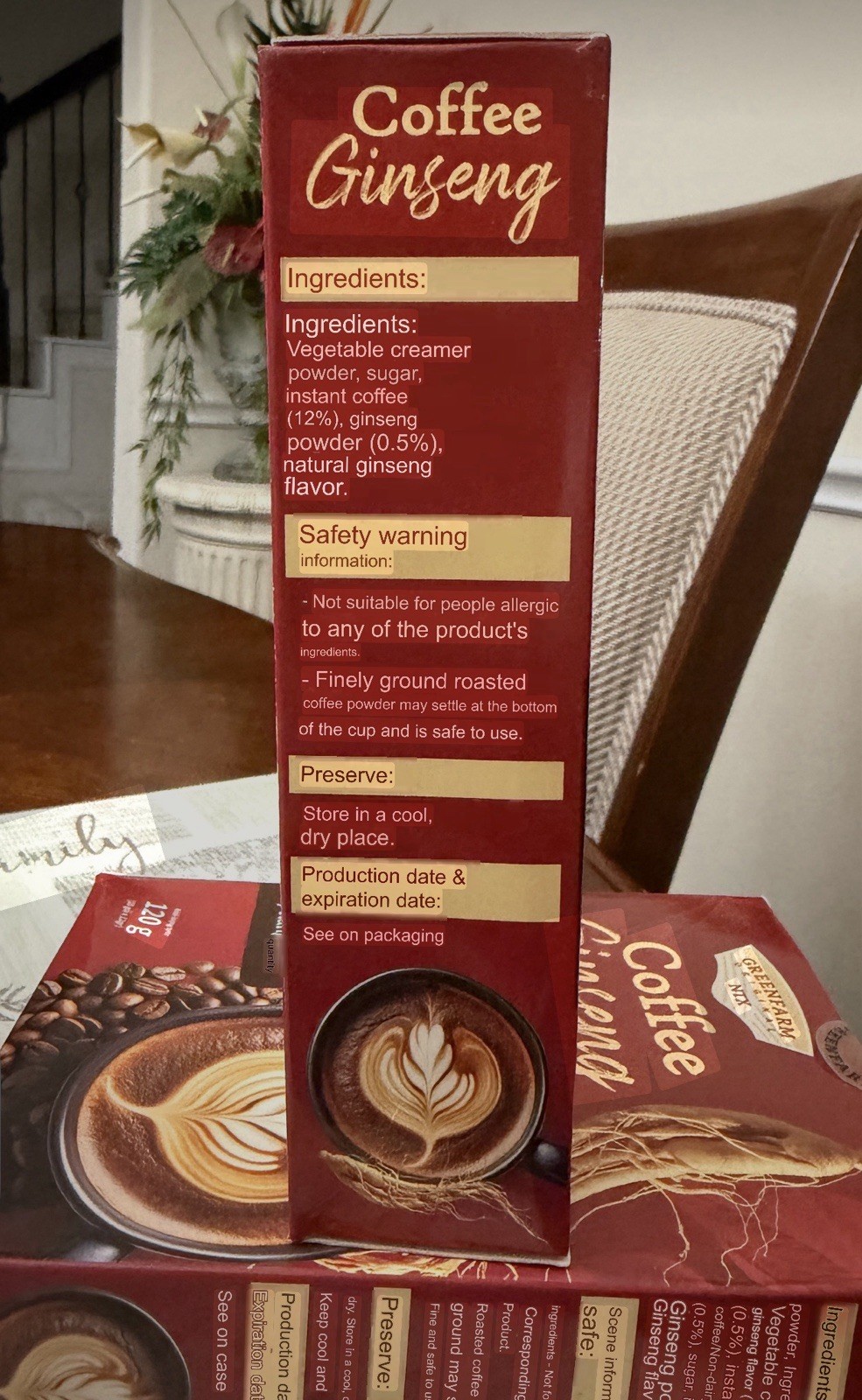 Ginseng Instant Coffee 4in1 - Ca Phe Nhan Sam (10 Packs x 12 g) gallery