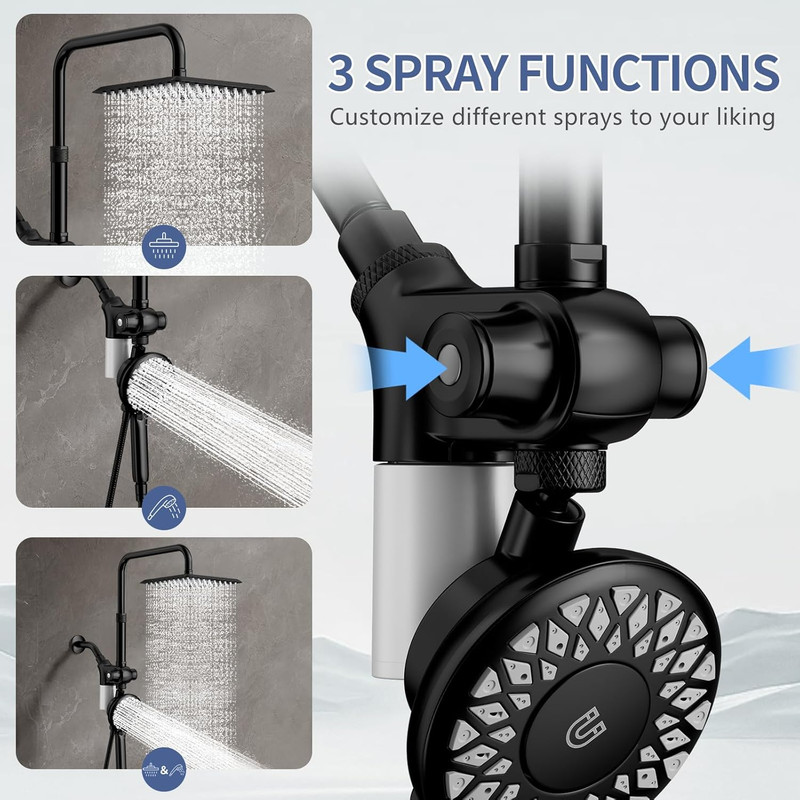 Filtered Rain Shower Head with Handheld Spray Combo, High Pressure Dual Shower H gallery