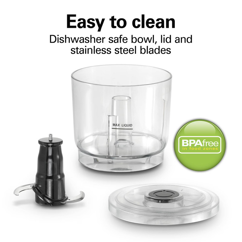 Hamilton Beach Stack & Press 3-Cup Mini Food Chopper Processor 2 Speed Black gallery