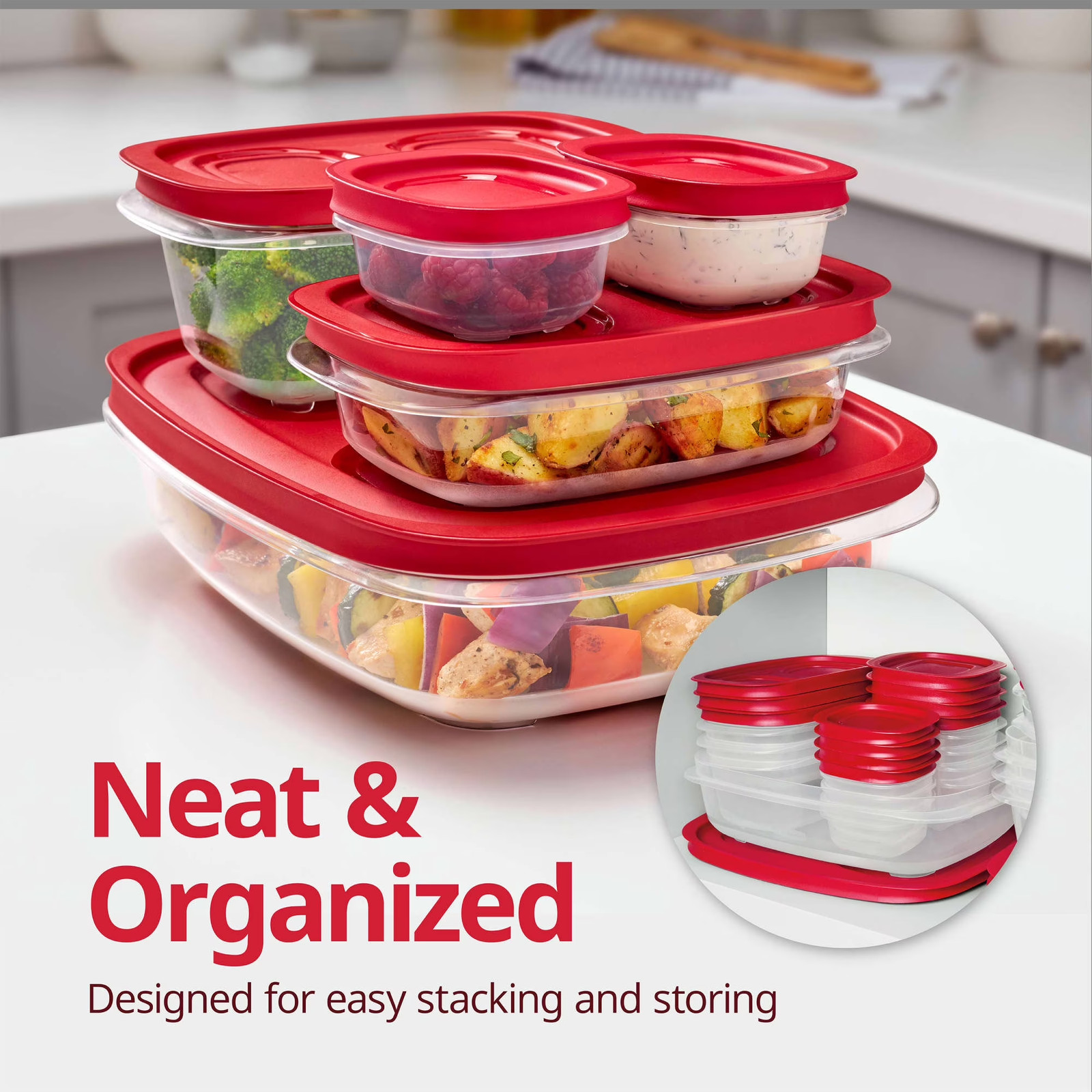Rubbermaid 14.99-Cup Easystore Rectangle Container, Food Storage Container, Food gallery