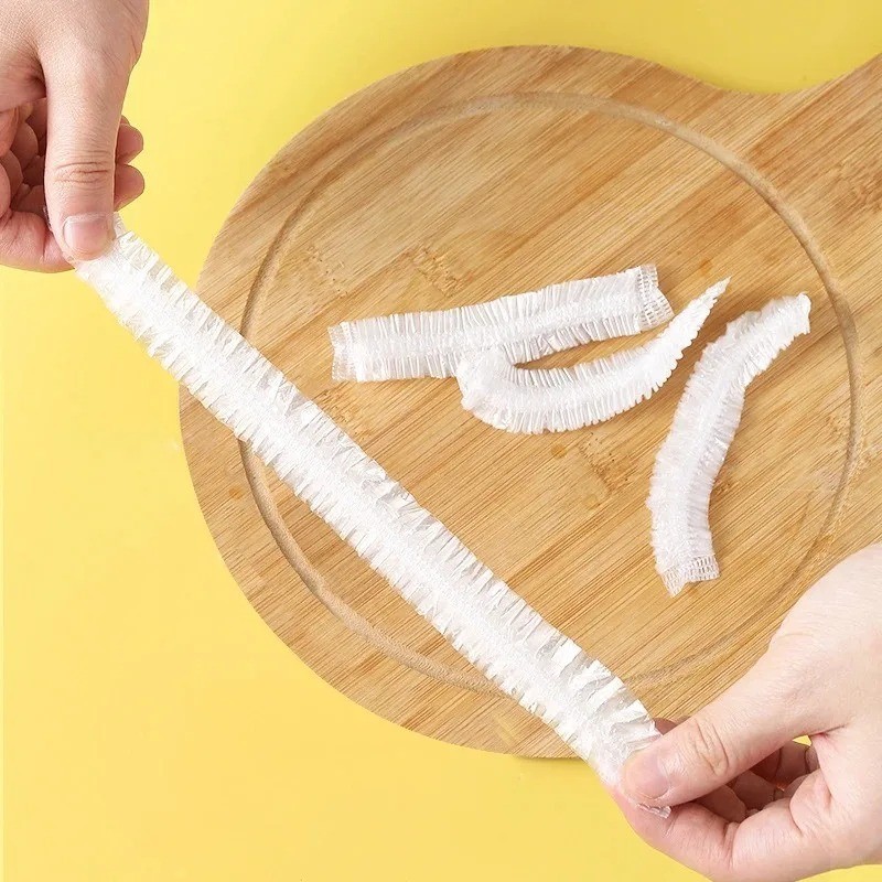 100Pcs Food Cover Disposable Plastic Wrap Elastic Food Covers For Fruit Bowl Cup gallery