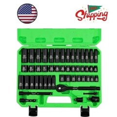 SWANLAKE 3/8″ Drive Impact Socket Set, 50-Piece Standard SAE 5/16 to 3/4 inch 6