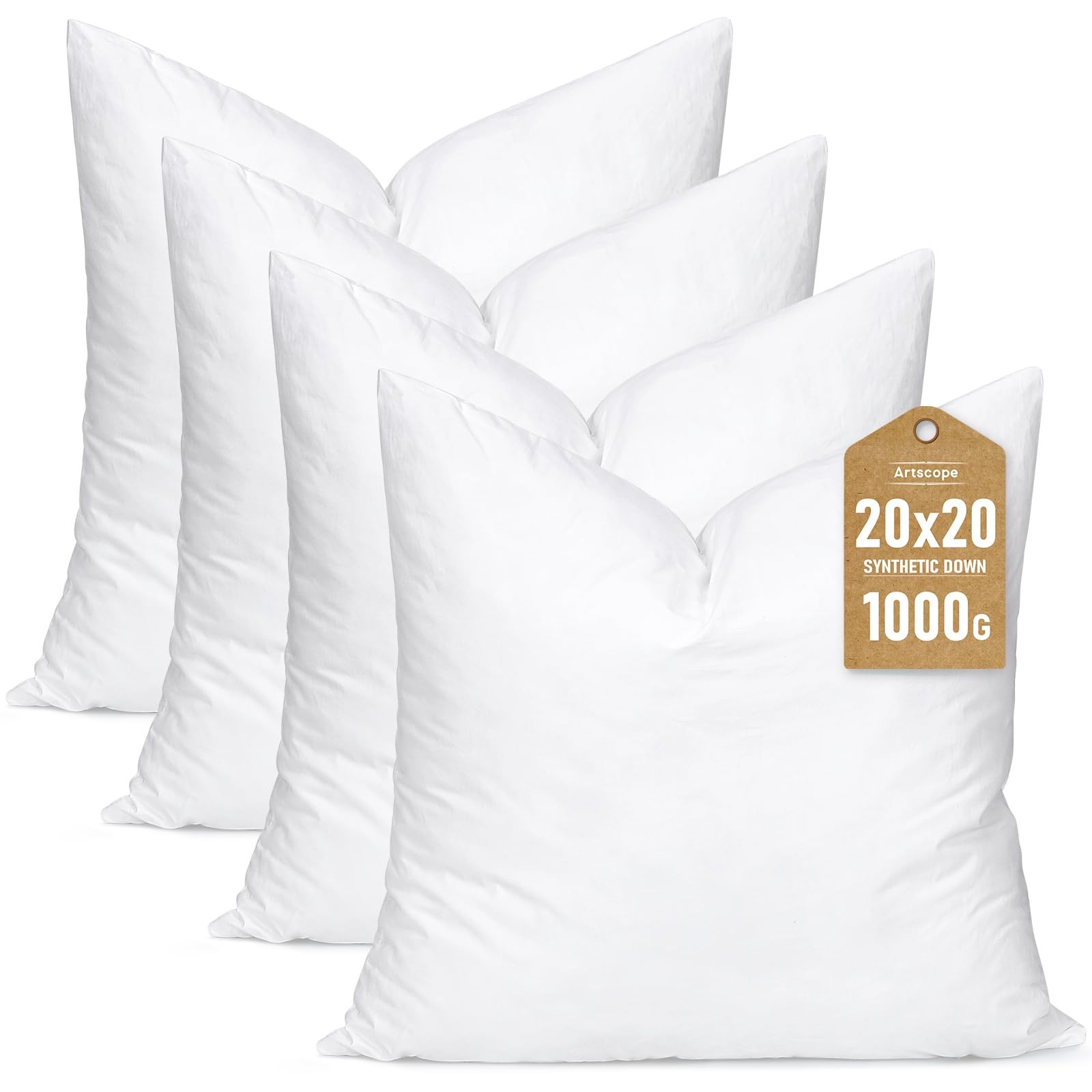 Synthetic Down Pillow Insert, 20x20 Down Alternative Throw Pillow Insert. Ult... gallery