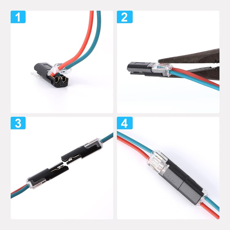 200pcs Double-Wire Plug-in Connector, Cable Clamp with Locking Buckle, AWG 18-22 gallery