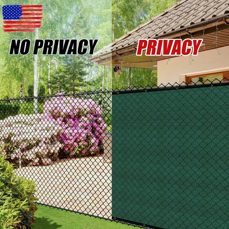 Solid Backyard Fence Privacy Screen Mesh Cover Garden Yard 4' 5' 6' Black/Green gallery