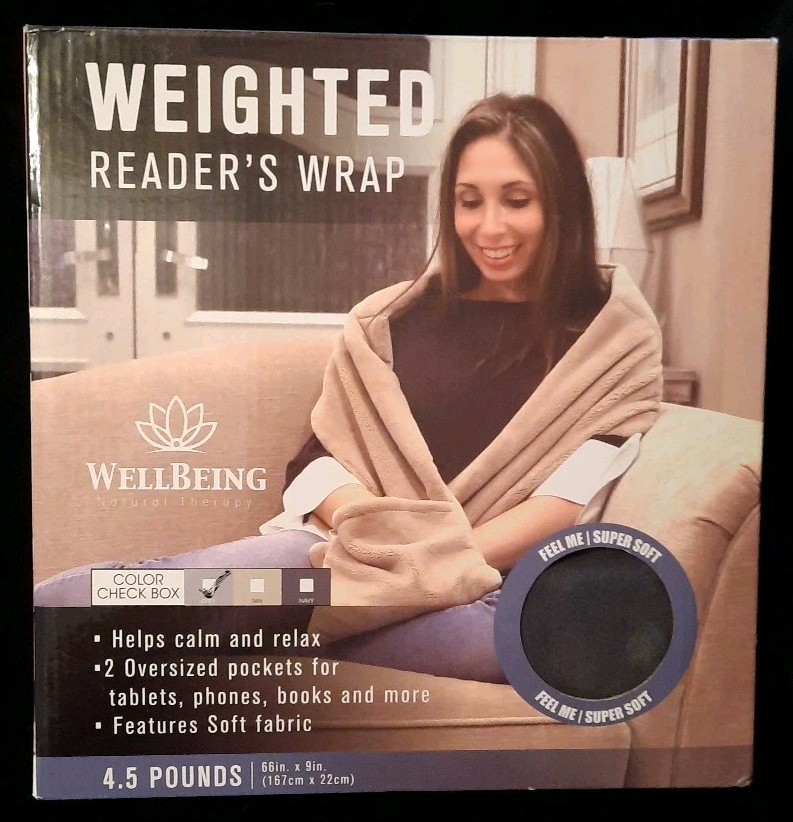 Wellbeing® Weighted 4.5 lb. Reader Wrap in Gray 66" x 9" ~ NEW