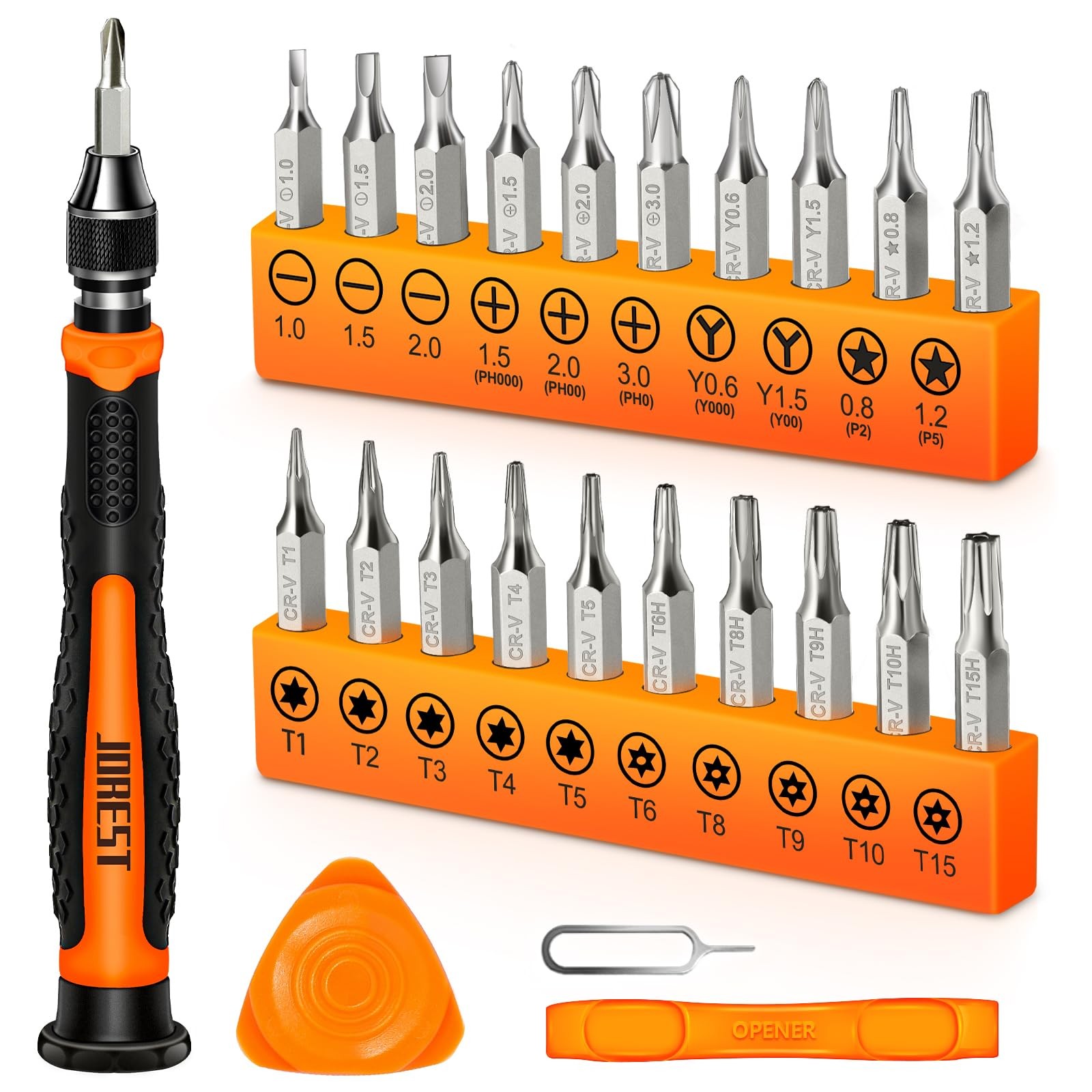 JOREST 24Pcs Small Precision Screwdriver Set with Torx T5 T6 T8 T9, Y00, S gallery