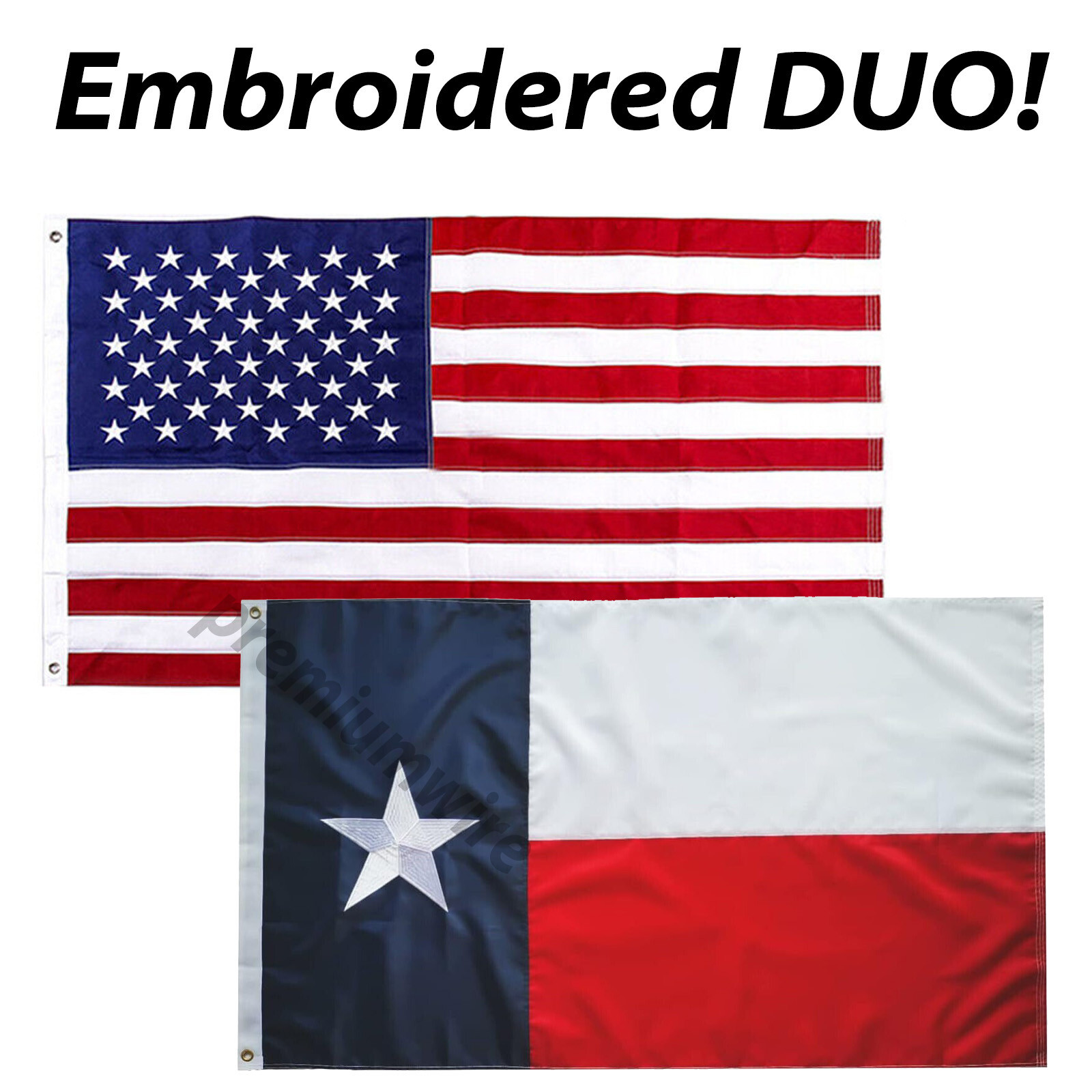 American and Texas State Flag Combo SET 3X5 FT 150D POLYESTER gallery