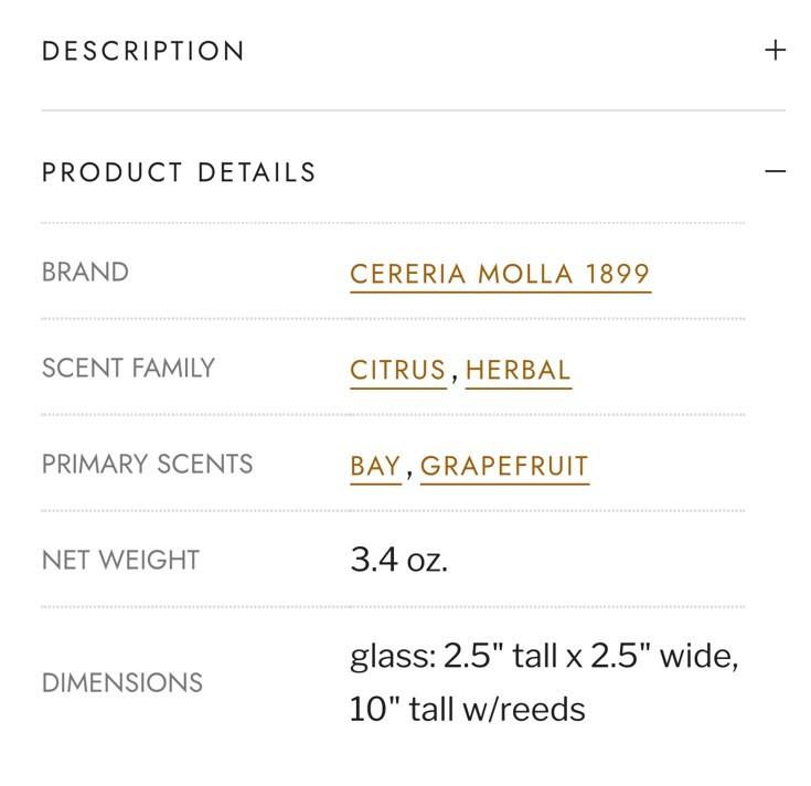 Cereria Molla 1899 Grapefruit & Bay Reed Diffuser 3.4 Fl Oz gallery