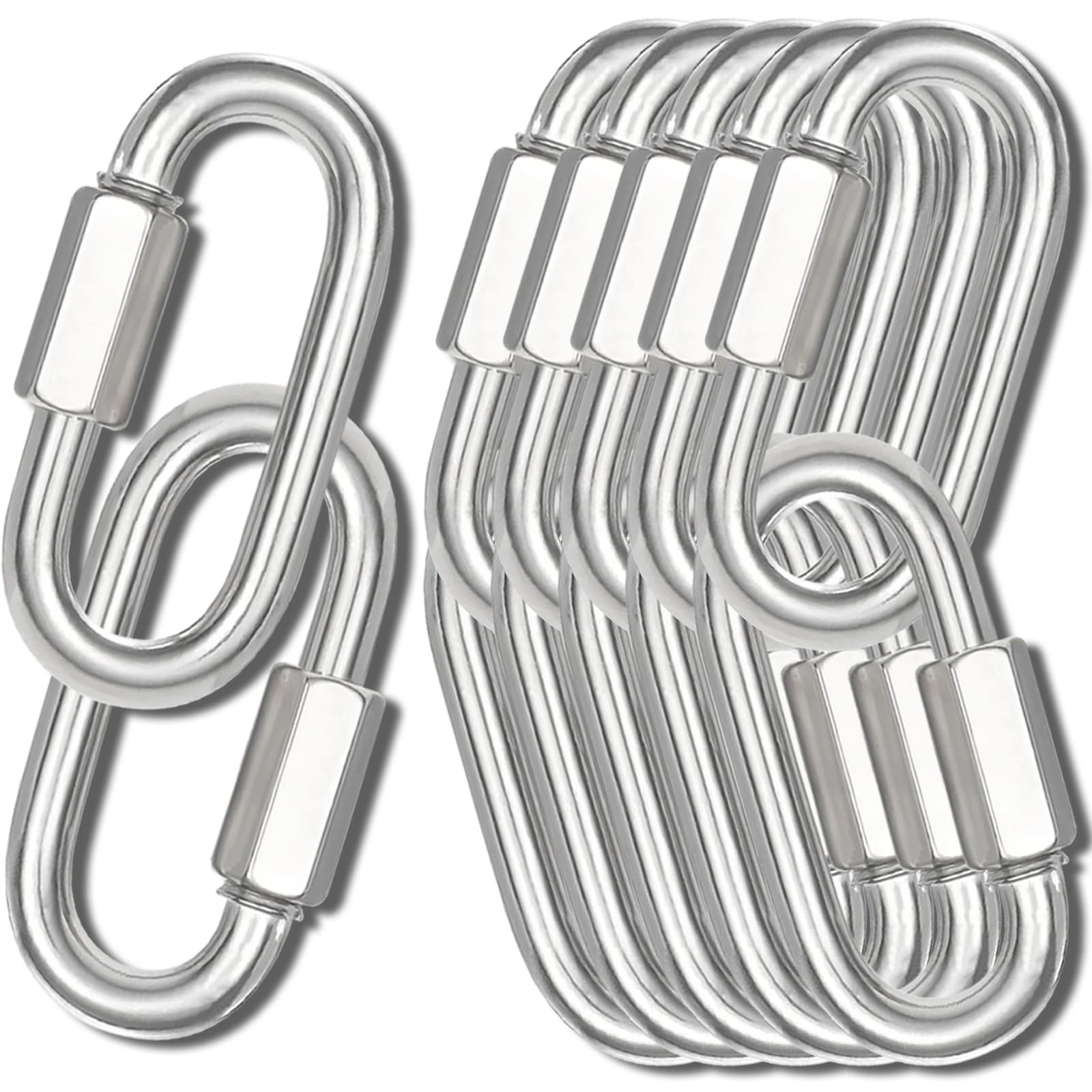 4.2" Chain Quick Links, 12Pcs 1/2" Heavy Duty Carabiner, 2500 LBS Capacity, H... gallery