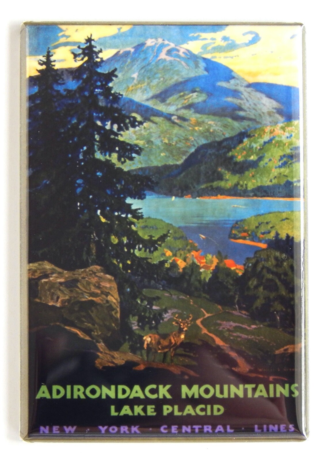 Adirondack Mountains FRIDGE MAGNET travel poster Lake Placid gallery