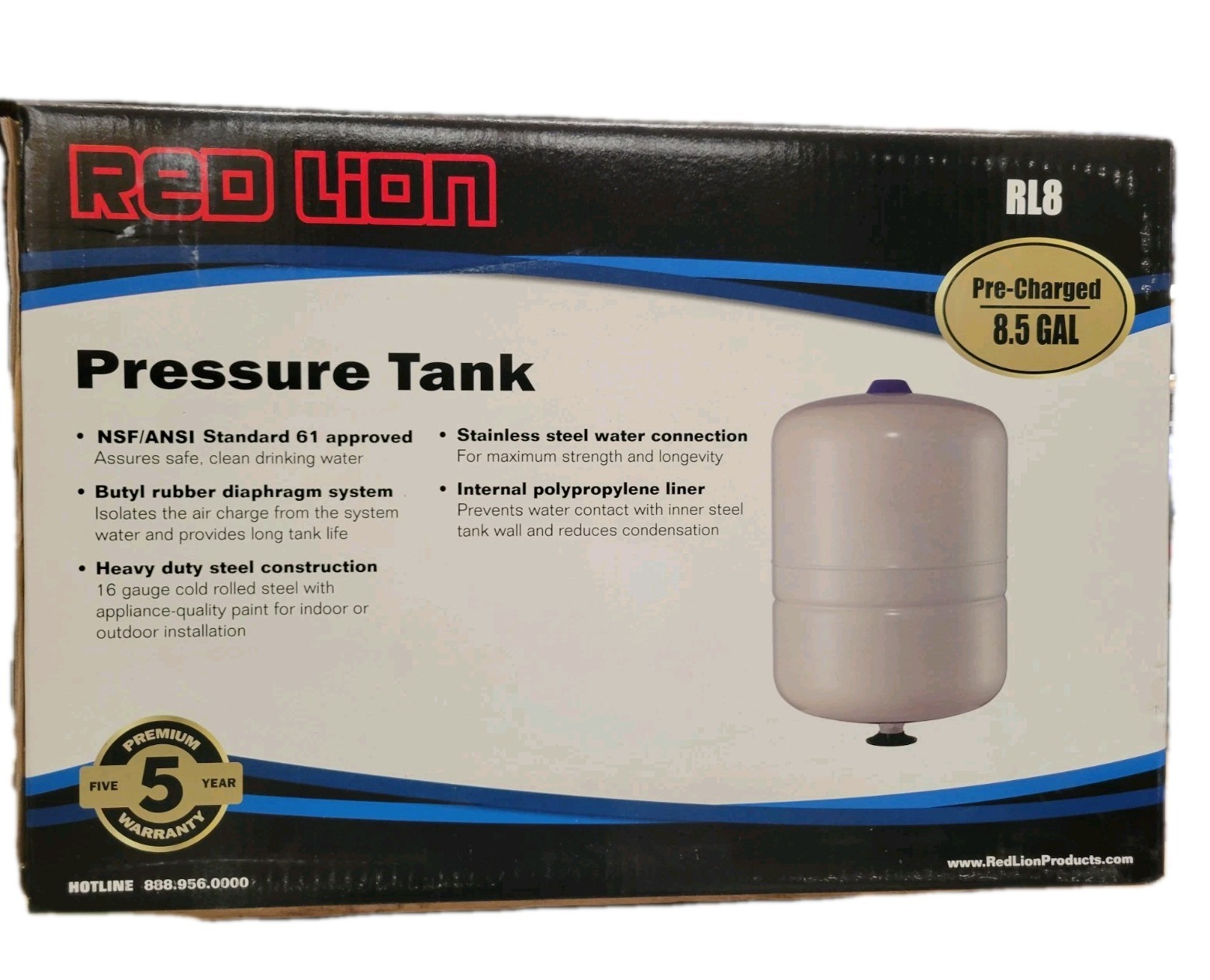 Red Lion RL8 8.5 Gallon Inline Pressure Tank gallery