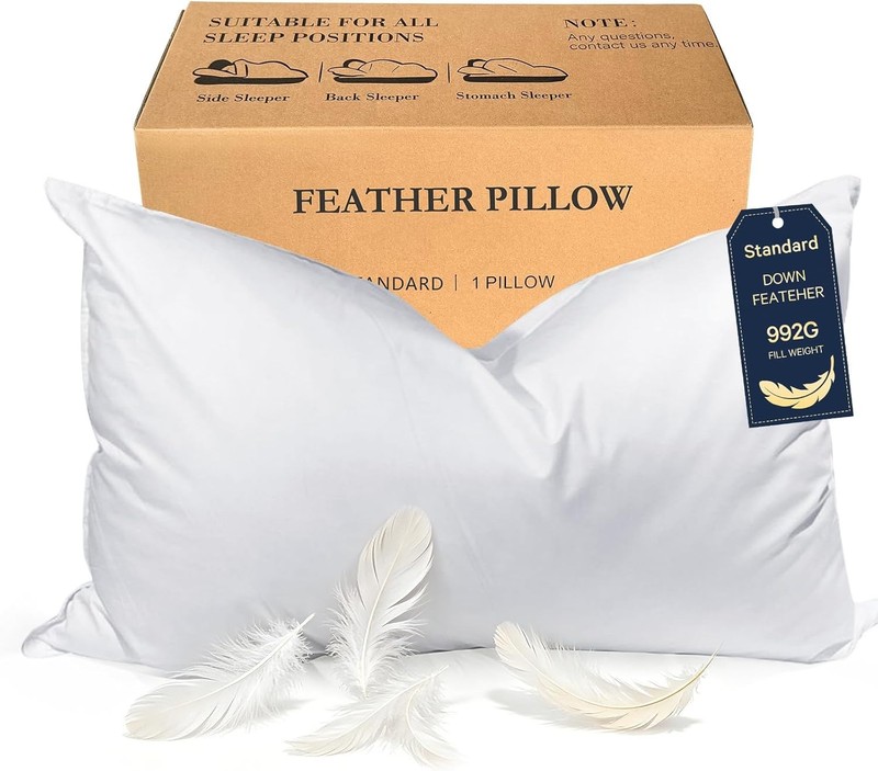 Goose Down Feather Standard/Queen Pillow, Luxury Hotel Collection Bed Pillow ... gallery