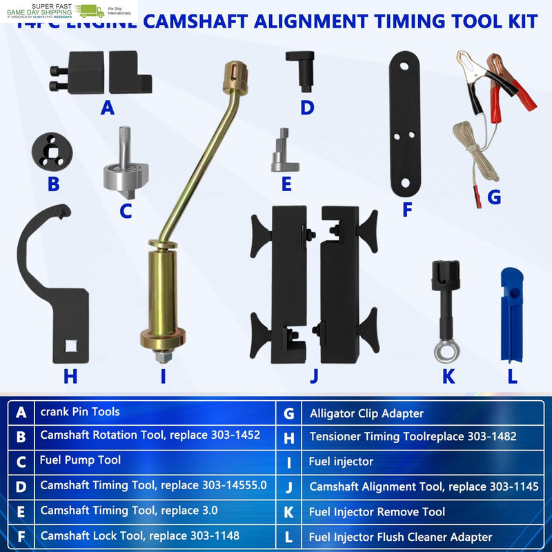 14PC Engine Camshaft Alignment Timing Tool Kit Fit for Land Rover Range Rover Sp gallery