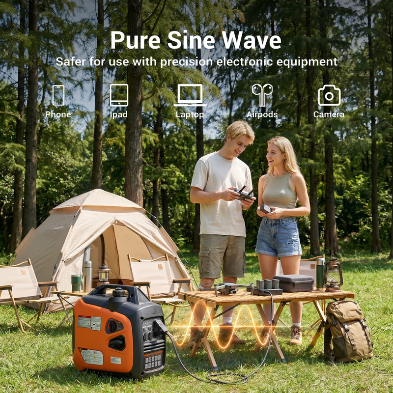 2500Watt Gas Powered Generator Portable Inverter Generator 52dB Super Quiet USA gallery