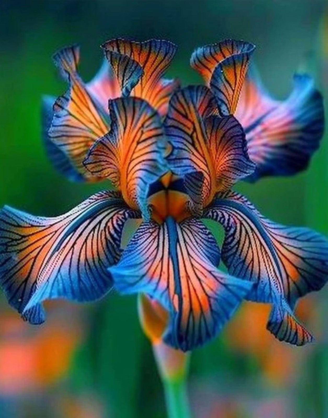 100 Iris Seeds Blue + Orange Flower Plant (much less money than bulbs) gallery