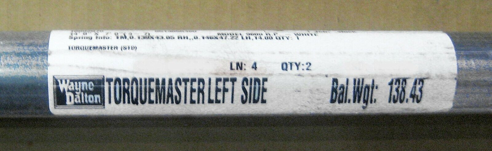 Wayne Dalton Garage Door TorqueMaster Plus 7'Door 121-130 lbs Double Springs New gallery