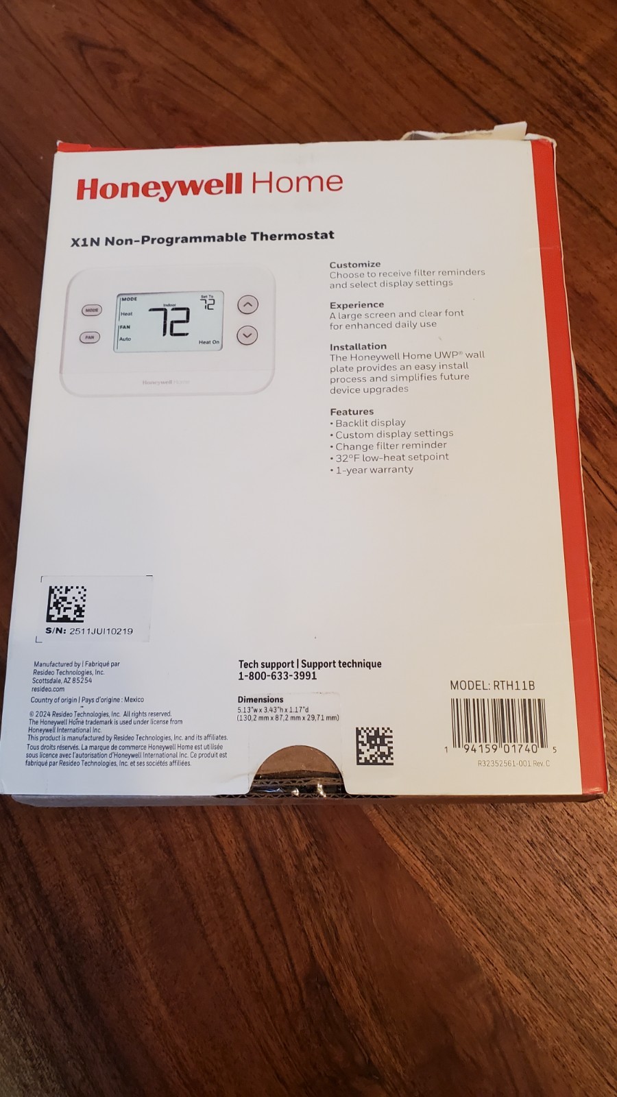Honeywell Home 24-Volt Non-Programmable Mechanical Thermostat X1N gallery