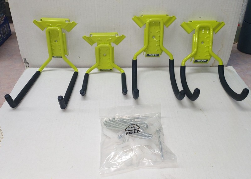 Ryobi Link 4 Piece Modular Storage Wall Mount Utility Hooks Free Shipping gallery