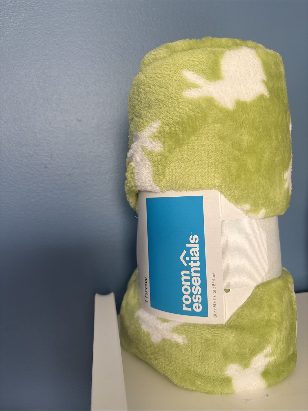 NEW Target Room Essentials BUNNY Plush Throw Blanket Green White 50" X 60" BABY gallery