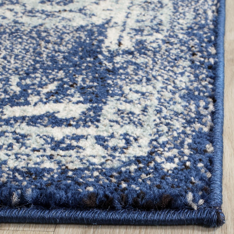 Evoke Collection 3' Square Navy/Ivory EVK256A Oriental Distressed Non-Shedding L gallery