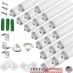 V Shape LED Strip Channel Diffuser 20 Pack UV Resistant Aluminum Profile New