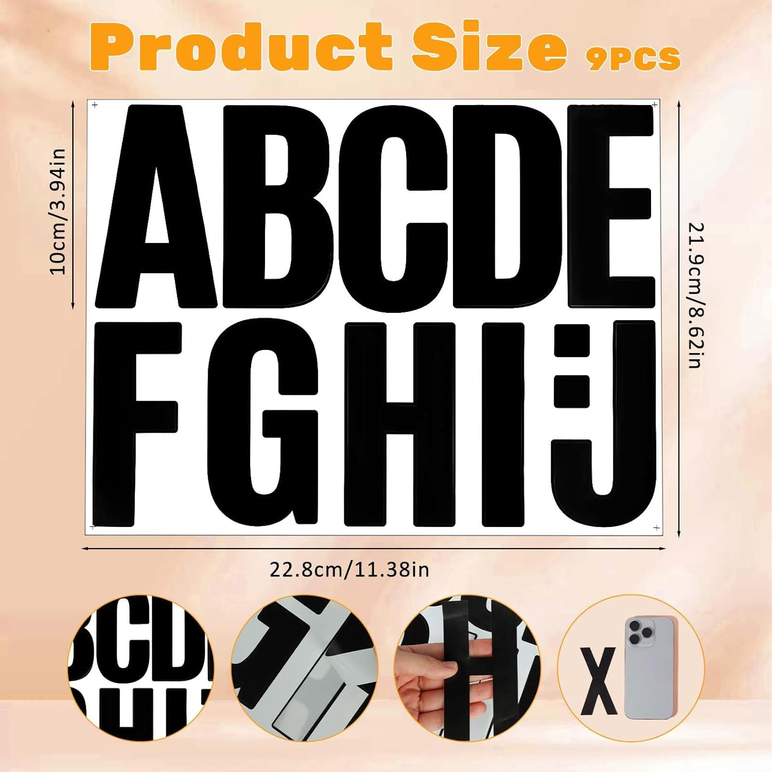 Large Vinyl Alphabet Stickers, 4 Inch Self-Adhesive Poster Letter Stickers for M gallery