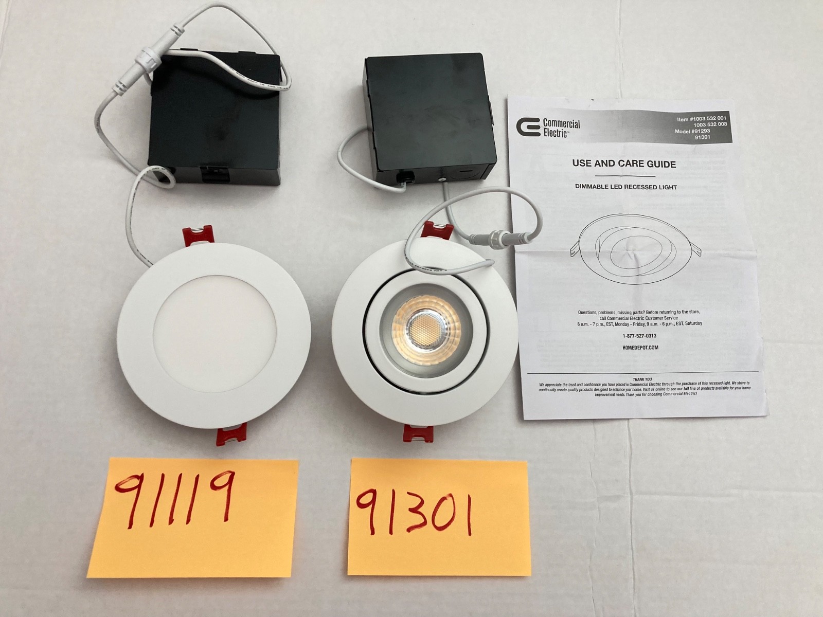 Globe Electric 91119, 91301 Recessed LED Light Lot , New Open Box, No Packaging gallery