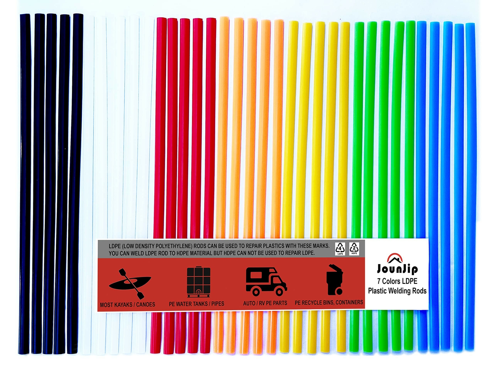 JounJip LDPE Plastic Welding Rods Low Density Polyethylene Flat Rods 7 Colors gallery