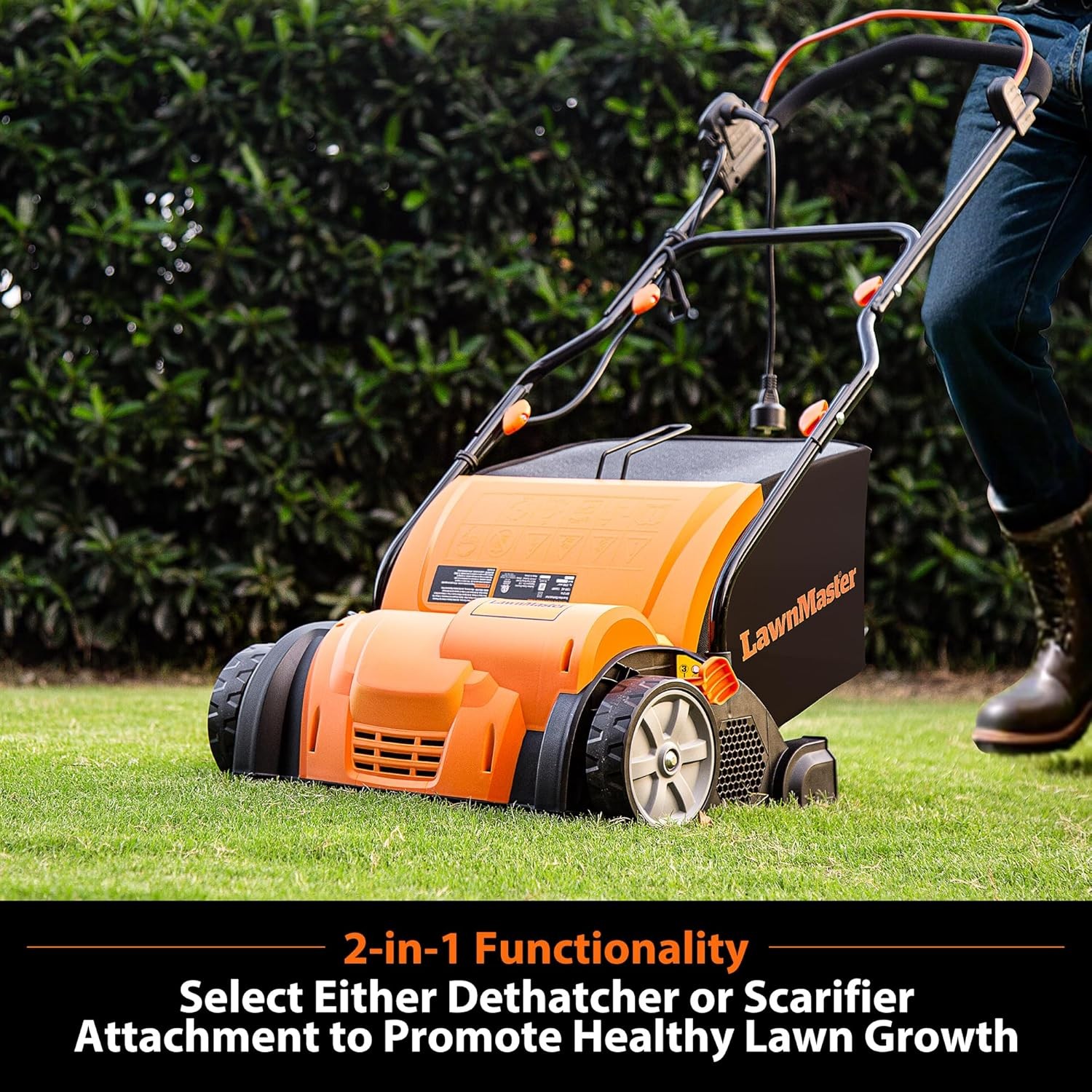 LawnMaster GV1314 13A 15" Electric Dethatcher Scarifier w/10.5 Gal CollectionBag gallery