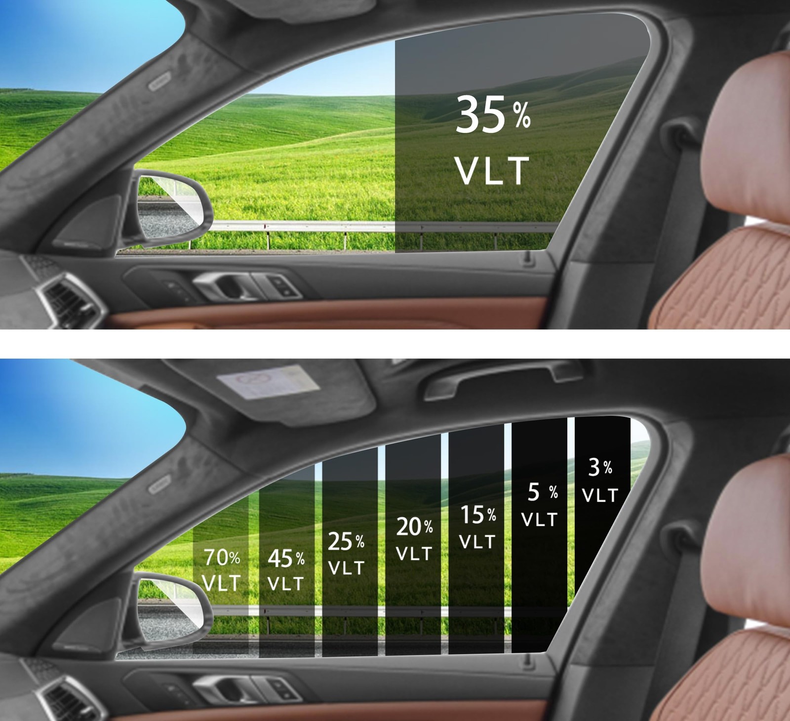 AUTOTEK 2Ply Premium Car Window Tinting Film 20''in x 15'ft (35% VLT), protec... gallery