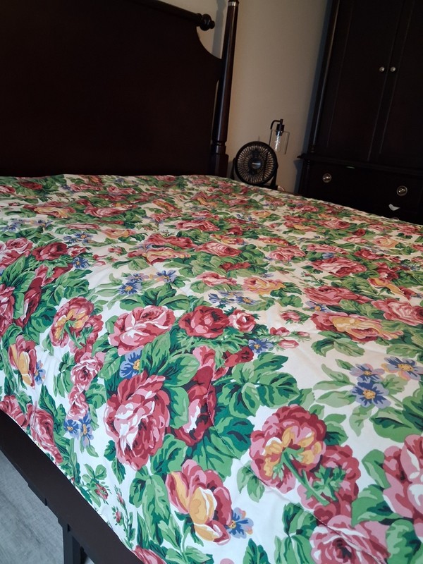 90s Longaberger Reversible Full Queen Comforter 2 Shams Set Sentimental Rose gallery
