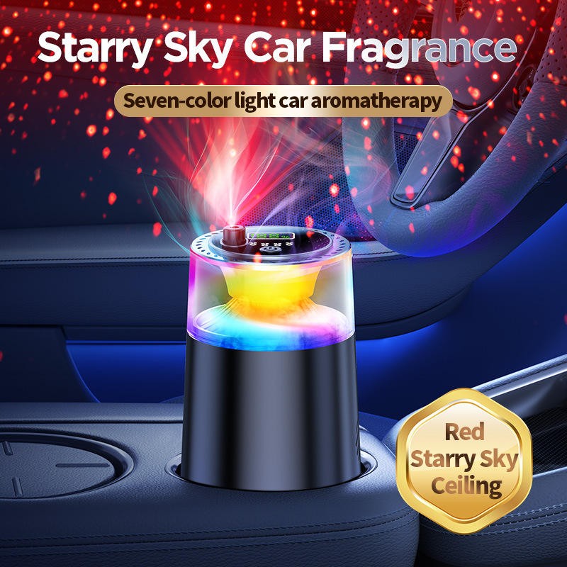 Car Diffuser Air Freshener Smart Car Fragrance Air Freshener w/ Starry Sky Light gallery