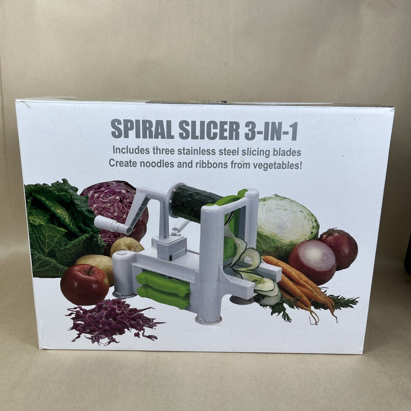 3 in 1 Fruit & Vegetable Spiral Slicer Cutter 3 Blades New Open Box gallery