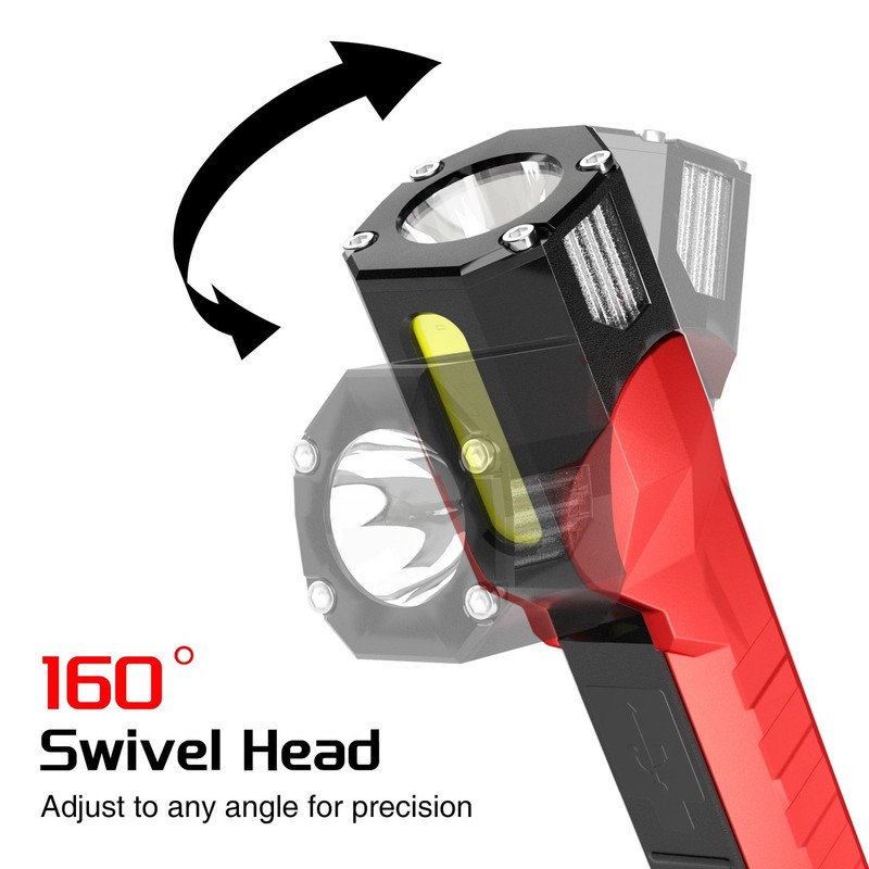 Rechargeable Work Light, 1200 Lumens LED Work Lights with 160° Swivel Head, M... gallery