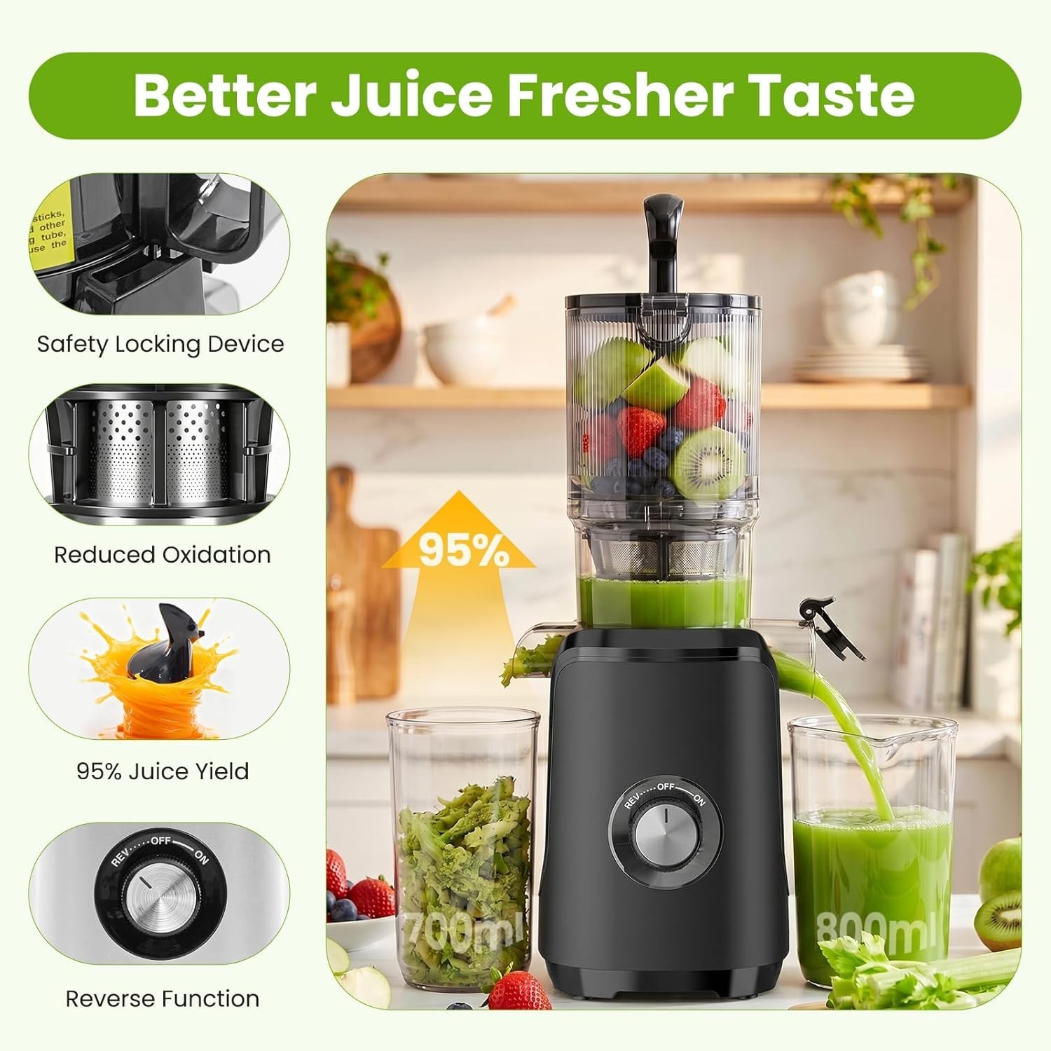 Slow Juicer Machine Masticating Cold Press Juicers Squeezer Vegetable Processor gallery