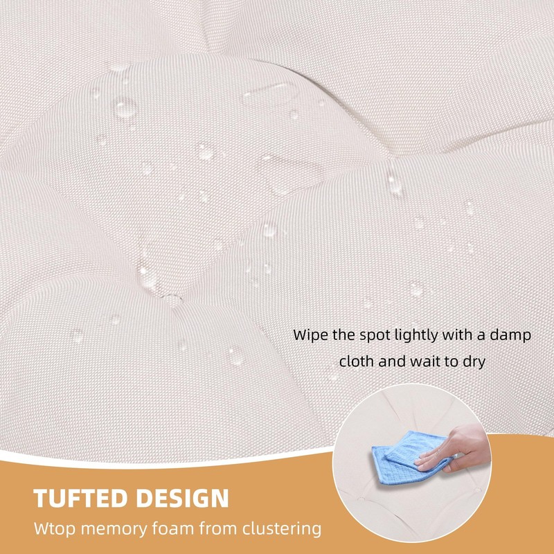 2 PCS Chair Cushions Dining Memory Foam Kitchen Pad Ties Non-Slip 15.5x15.5 gallery